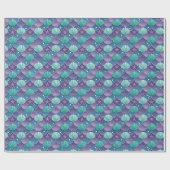 Blauer und Lila Seashell Geschenkpapier (Flach)