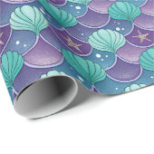 Blauer und Lila Seashell Geschenkpapier (Rolleneckpunkt)