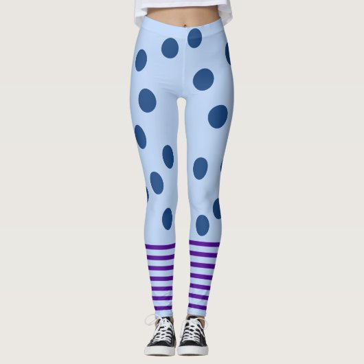 Blauer und Lila Spaß Leggings (Vorderseite)