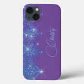 Blauer und lila Spitzenklassediamant Case-Mate iPhone Hülle (Rückseite)