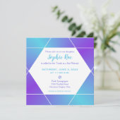 Blauer und Lila Star von David Einladung (Stehend Vorderseite)