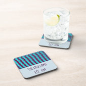 Blauer und Lila Streifen Getränkeuntersetzer (Rechte Seite)