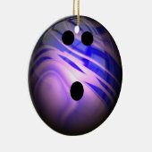 Blauer und lila Strudel-Bowlings-Ball Keramikornament (Rechts)