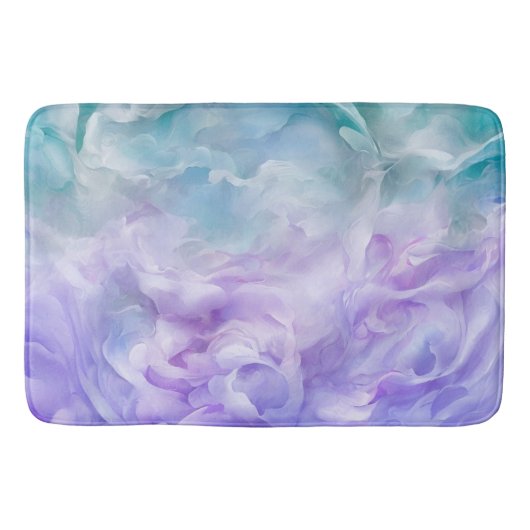 Blauer und lila Wolkenwirbel Badematte (Vorderseite)