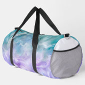 Blauer und lila Wolkenwirbel Duffle Bag (Rechte Ecke)