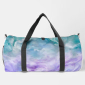 Blauer und lila Wolkenwirbel Duffle Bag (Rückseite)