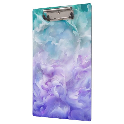 Blauer und lila Wolkenwirbel Klemmbrett (Links)