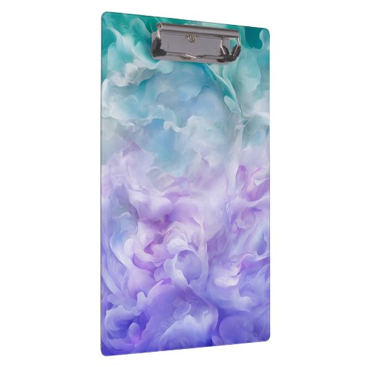 Blauer und lila Wolkenwirbel Klemmbrett (Rechts)