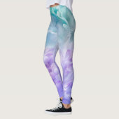 Blauer und lila Wolkenwirbel Leggings (Links)