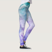 Blauer und lila Wolkenwirbel Leggings (Rechts)