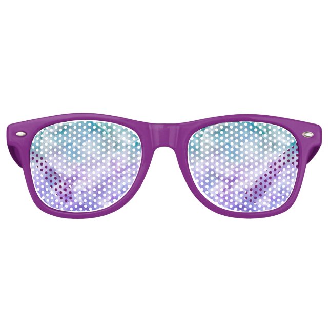 Blauer und lila Wolkenwirbel Partybrille (Vorderseite)