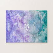 Blauer und lila Wolkenwirbel Puzzle (Horizontal)