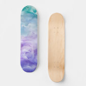 Blauer und lila Wolkenwirbel Skateboard (Vorderseite)