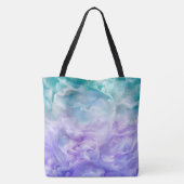 Blauer und lila Wolkenwirbel Tasche (Rückseite)