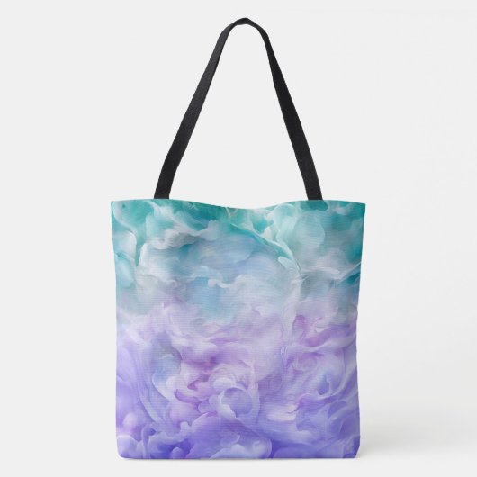 Blauer und lila Wolkenwirbel Tasche (Rückseite)