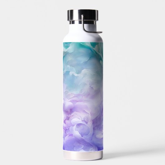 Blauer und lila Wolkenwirbel Trinkflasche (Links)