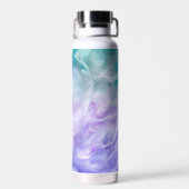 Blauer und lila Wolkenwirbel Trinkflasche (Rückseite)