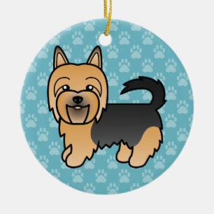 Blauer und Lohfarbener Australischer Terrier-Hunde Keramikornament