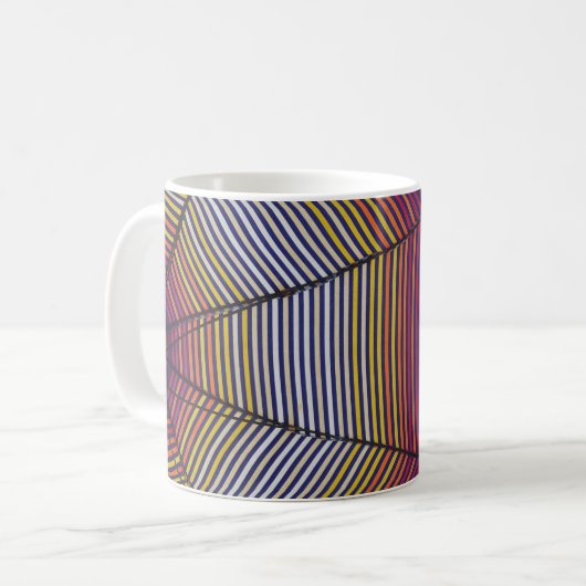 Blauer und mehrfarbiger Schirm Kaffeetasse (Vorderseite Links)