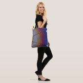 Blauer und mehrfarbiger Schirm Tasche (Am Model)