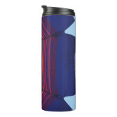 Blauer und mehrfarbiger Schirm Thermosbecher (Nach rechts gedreht)