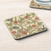 Blauer und orange Gittertapetenentwurf, 1864 Untersetzer (Linke Seite)