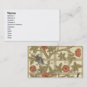 Blauer und orange Gittertapetenentwurf, 1864 Visitenkarte (Vorne/Hinten)