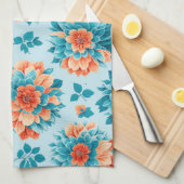 Blauer und orangefarbene Illustration Geschirrtuch (Viertel Falte)