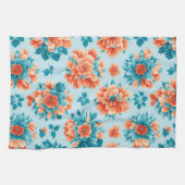 Blauer und orangefarbene Illustration Geschirrtuch (Horizontal)