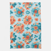 Blauer und orangefarbene Illustration Geschirrtuch (Vertikal)