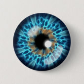 Blauer und orangefarbener Iris Button (Vorderseite)