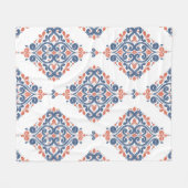 Blauer und orangefarbener, nahtloser Schnitt. Vint Fleecedecke (Vorderseite (Horizontal))