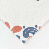 Blauer und orangefarbener, nahtloser Schnitt. Vint Fleecedecke (Ecke)