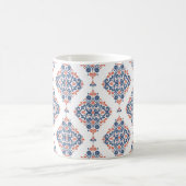 Blauer und orangefarbener, nahtloser Schnitt. Vint Kaffeetasse (Mittel)