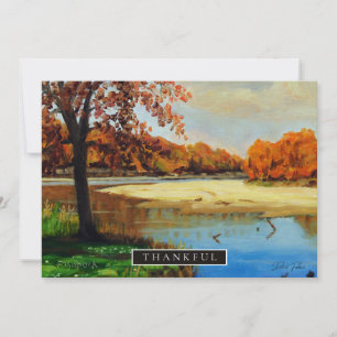 Blauer und orangefarbener Strand Einladung