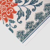 Blauer und orangefarbenes Dekustgewebe Seidenpapier (Ausschnitt)