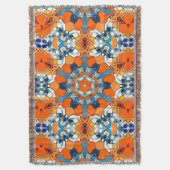 Blauer und Orangen Abstrakt Decke (Vorderseite Vertikal)