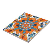 Blauer und Orangen Abstrakt Fliese (Seite)