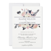 Blauer und Pfirsichrosa Frühjahrsvormittag Einladu