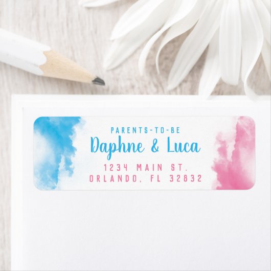 Blauer und rosa Babygeschlecht zeigen Party Rauchb (Insitu)