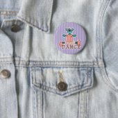 Blauer und rosa Ballerina-Tanzbär Button (Beispiel)