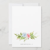 Blauer und rosa Bläschen Einladung (Rückseite)