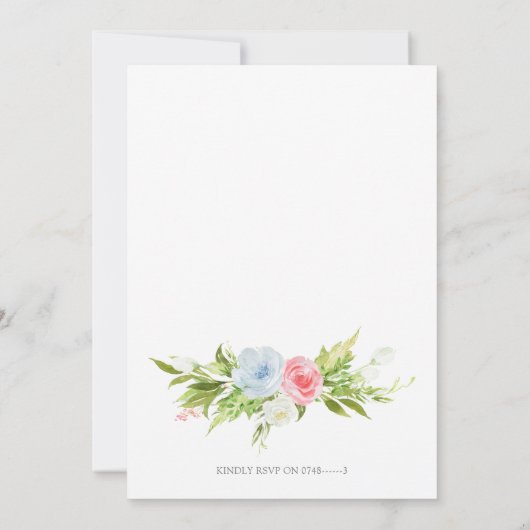 Blauer und rosa Bläschen Einladung (Rückseite)