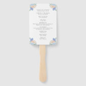 Blauer und rosa Blumenkohl Programm Hand Fa Fächer (Rückseite)