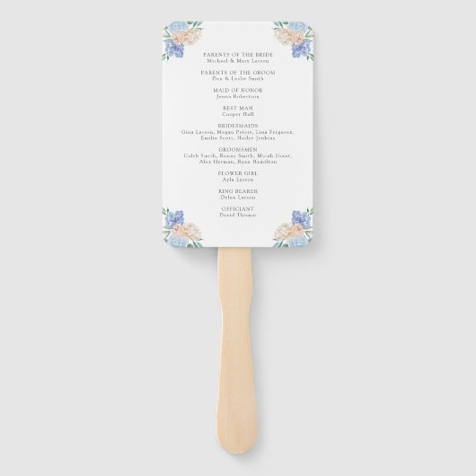 Blauer und rosa Blumenkohl Programm Hand Fa Fächer (Rückseite)