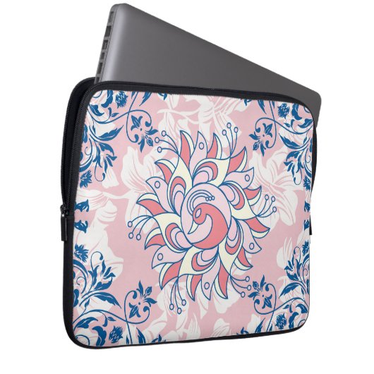 Blauer und rosa Blumenstrauß, helles Leben Laptopschutzhülle (Vorne Rechts)