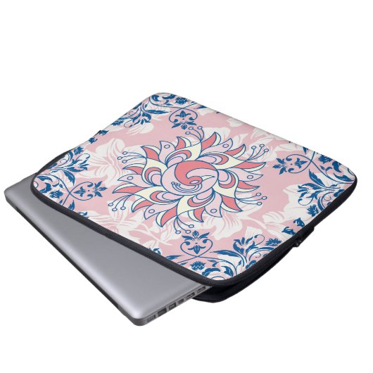 Blauer und rosa Blumenstrauß, helles Leben Laptopschutzhülle (Vorne Knopf)