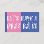 Blauer und rosa Farbblock Datum der Wiedergabe Telefonnummerkarte (Vorderseite)