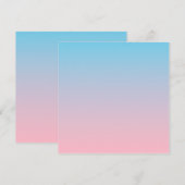 Blauer und rosa Farbverlauf Dankeskarte (Vorne/Hinten)