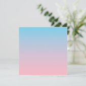 Blauer und rosa Farbverlauf Dankeskarte (Stehend Vorderseite)